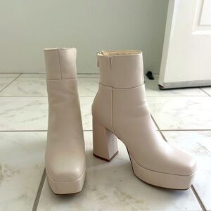Chinese laundry white platform boots